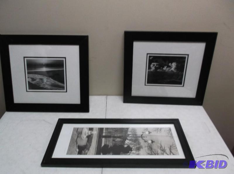 lot 56 image: Three Framed Black And White Pictures...