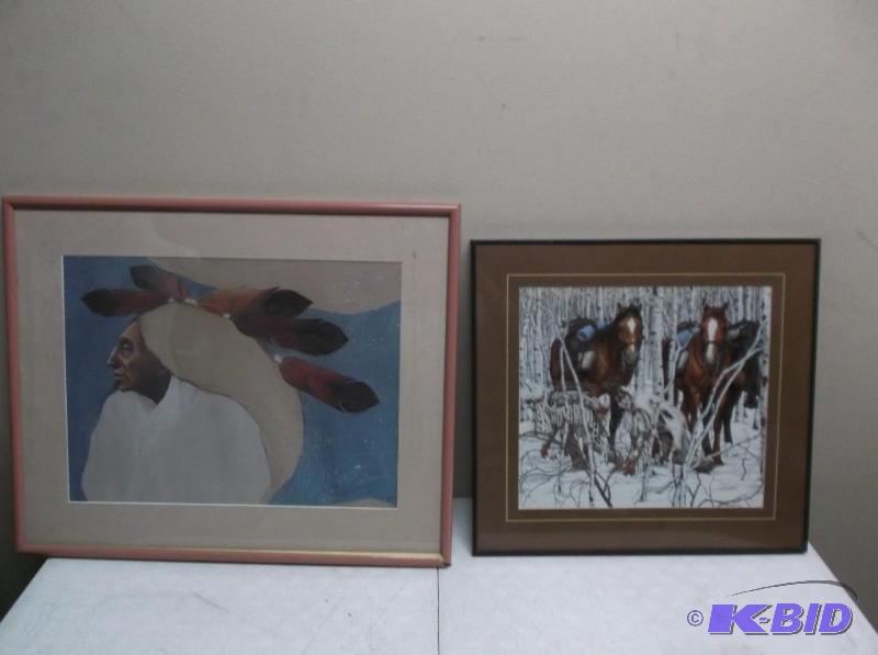 lot 59 image: Pair of Native American Framed Pictures...