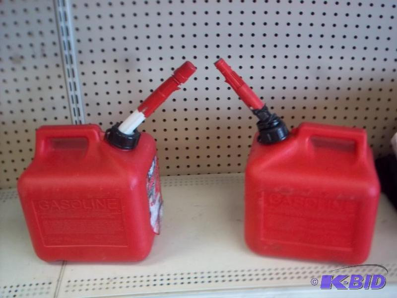 lot 79 image: Pair Of 2 Gallon Gas Tanks, One Has A Broke N...