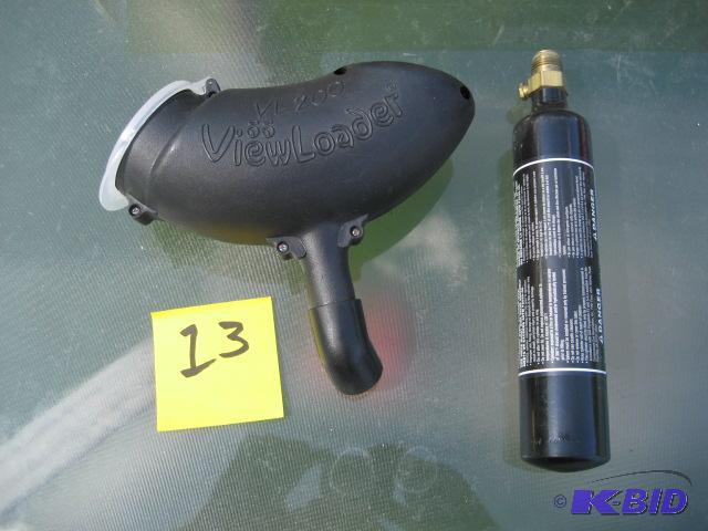 PAINT BALL HOPPER AND CO2 TANK, TANK STILL HA...