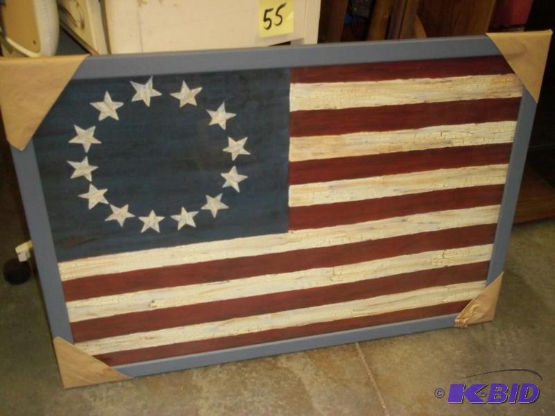 lot 57 image: Framed flag print