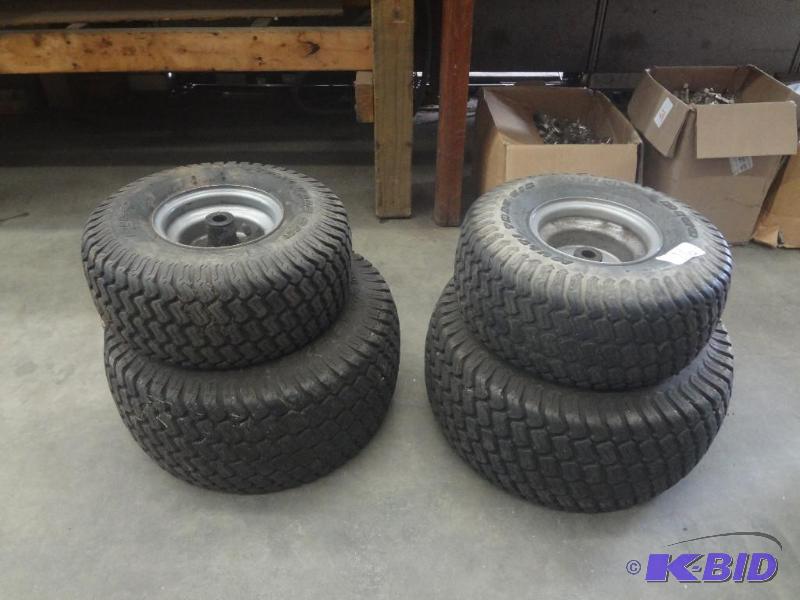 (4) Lawn Tractor Tires (2) 15x6.0 &amp (2) ...