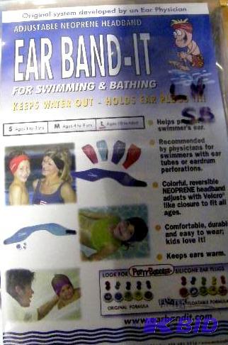 Ear Band It - Blue - Adjustable neoprene swim...