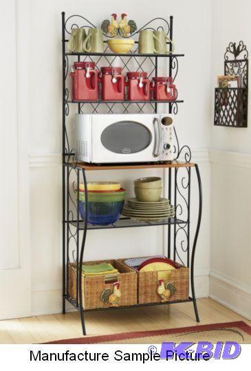 Rooster Design Bakers Rack - Detailed scrollw...