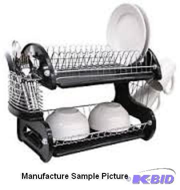 Home Basics Two Tier Dish Drainer - Black and...