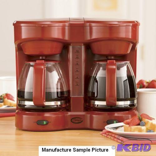 Red Dual Coffee Maker - Has separate pause an...