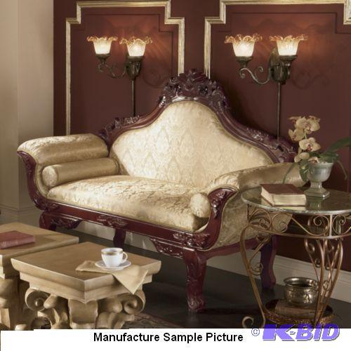 Carved Loveseat - With ornately carved wood f...