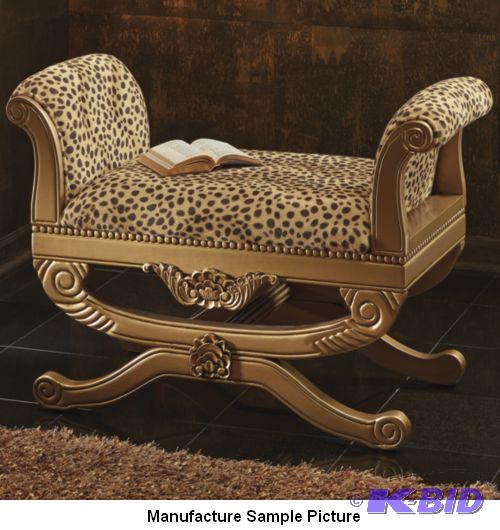 Gold Carved Leopard Bench -&nbspThis exquisi...