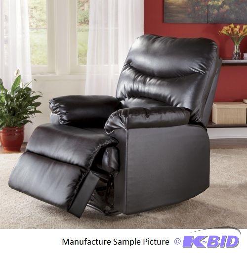 Black Like Leather Rocker Recliner Massage Ch...