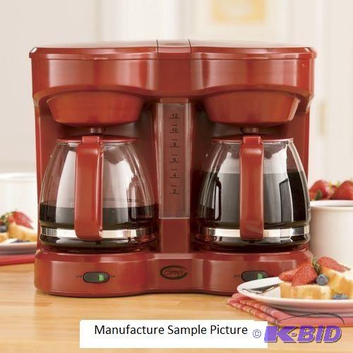 Red Dual Coffee Maker - Has separate pause an...