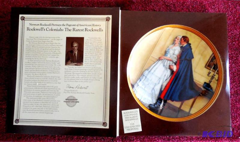 lot 12 image: NEW - The Unexpected Proposal NORMAN ROCKWELLS COLONIALS Knowles Plate