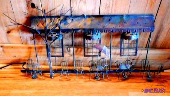lot 35 image: Vtg Jere Style 3D Copper Brass Outdoor Bar Cafe METAL Wall ART SCULPTURE