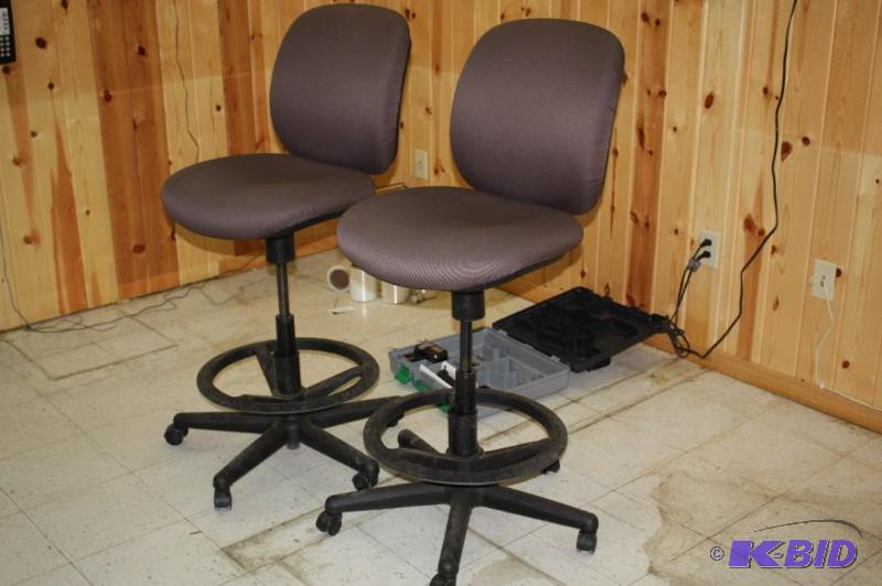 (2) Hightop chairs with rollers...