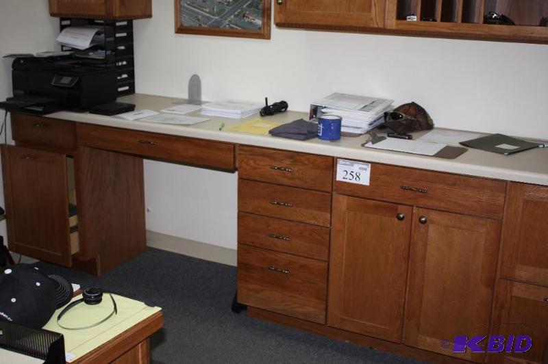 Oak cabinet with counter top 118&quotx25&quo...