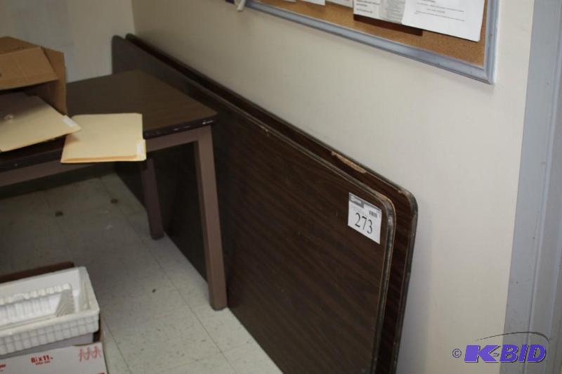 (2) Wood laminate folding tables 8 long...