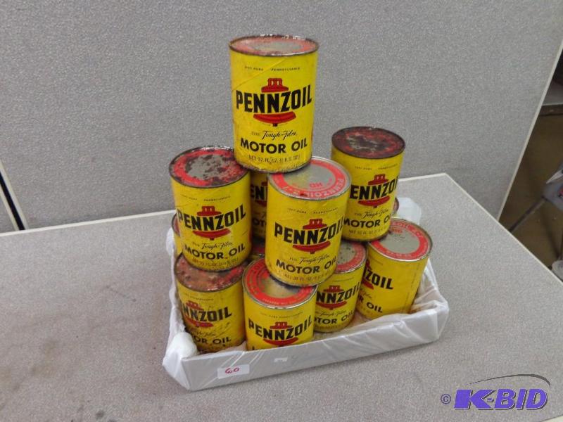 Vintage Pennzoil The Tough Film Motor Oil Can...