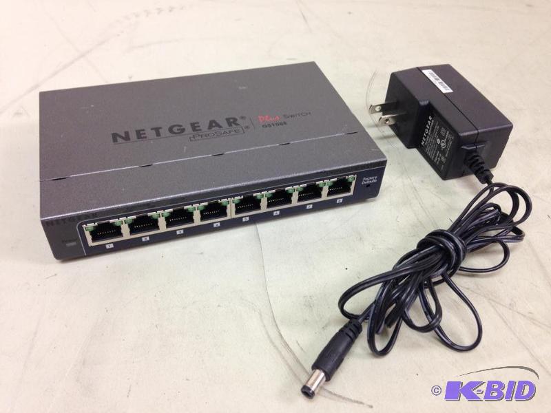 lot 35 image: NetGear Prosafe 8-Port Ethernet Switch with A...