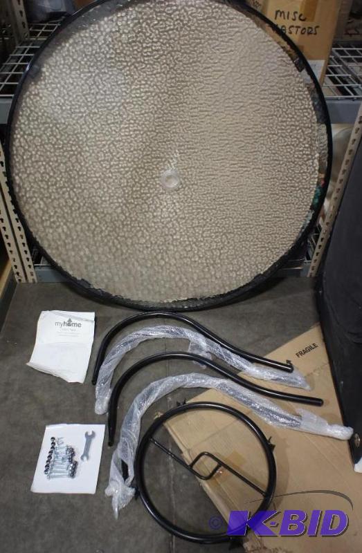 Glass outdoor patio table. 42&quot diameter,...