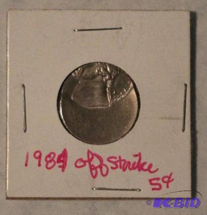 1984 Jefferson Nickel (Error&nbspOff strike...