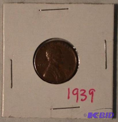 1939 Lincoln Wheat Ears One-Cent, Variety 1...