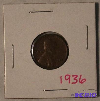 1936 Lincoln Wheat Ears One-Cent, Variety 1...