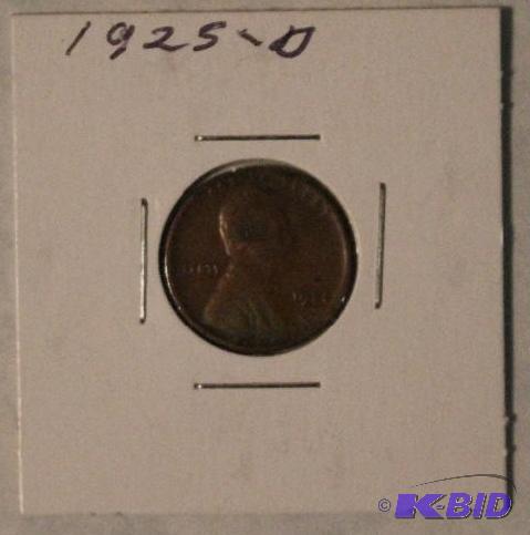 1925 D Lincoln Wheat Ears One-Cent, Variety 1...
