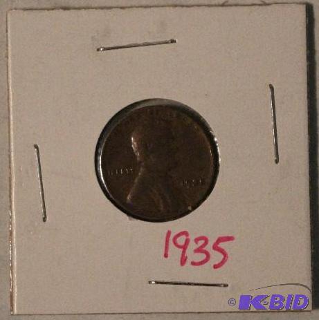 1935 Lincoln Wheat Ears One-Cent, Variety 1...