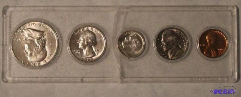 1962 Coin Set Including Benjamin Franklin Li...