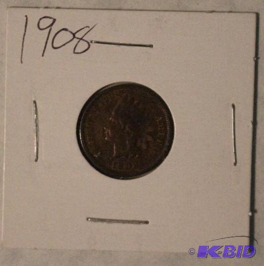 1908&nbspIndian Head One-Cent, Variety 2...