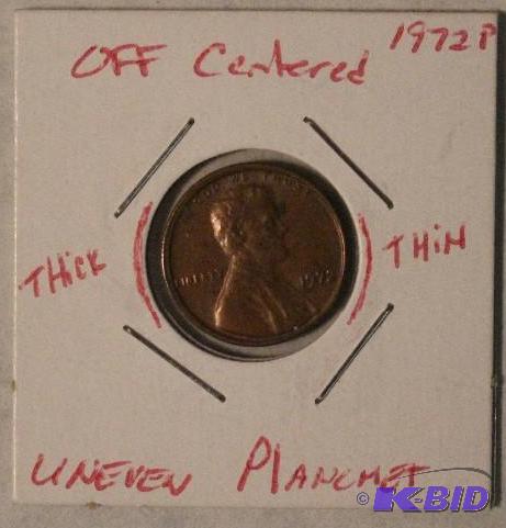 1972 P LincolnMemorial One-Cent (Error Off ...