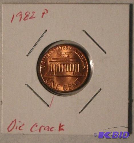 1982 P LincolnMemorial One- Cent (Error Die...