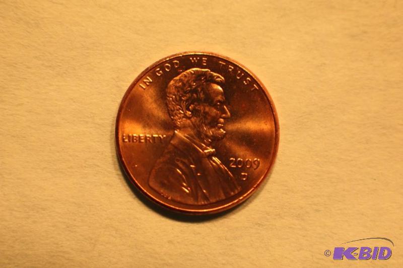 2009 D Lincoln One-Cent, Log Cabin Back...