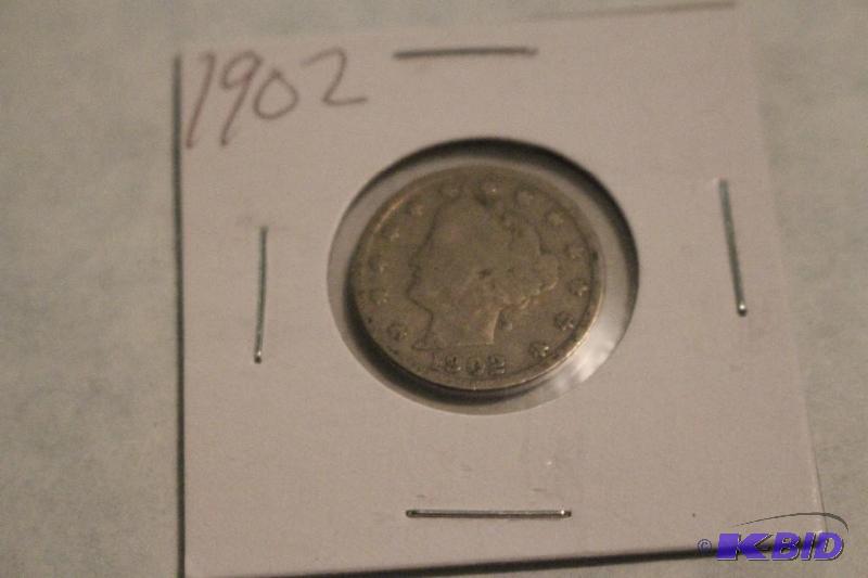 1902 Liberty Head V Nickel, Variety 2 with Ce...