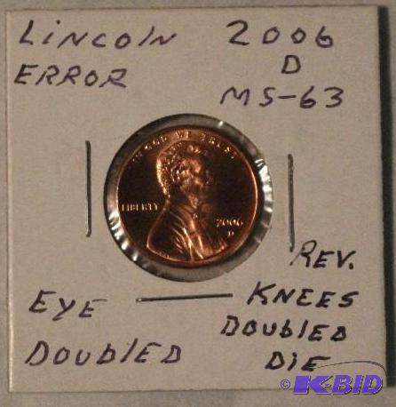 2006 D LincolnMemorial One-Cent (Error Eye ...
