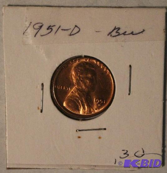 1951 D Lincoln Wheat Ears One-Cent...