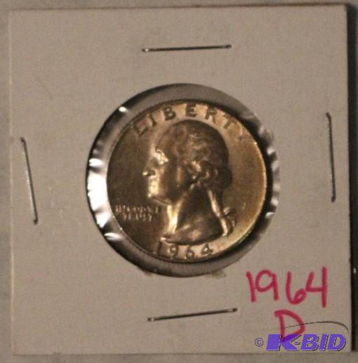 1964 D Washington Quarter Dollar...