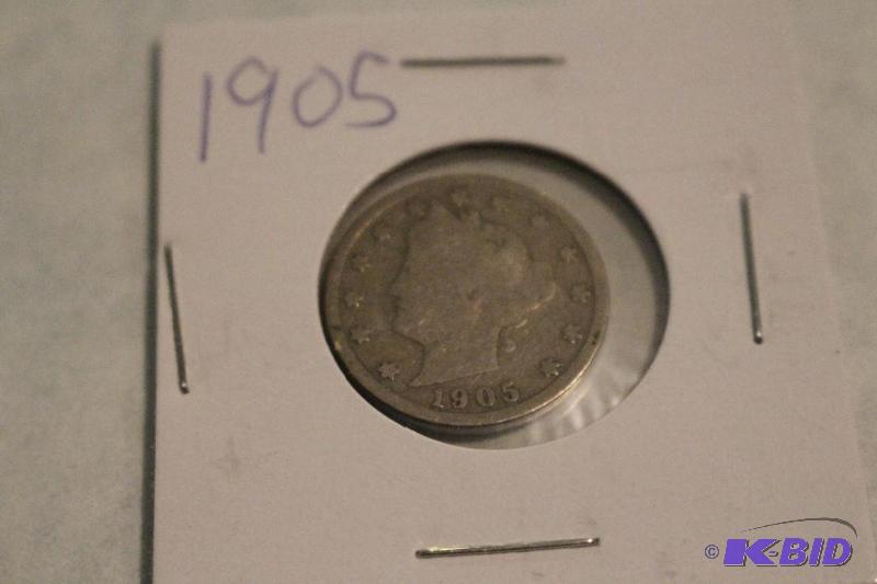 1905 Liberty Head V Nickel, Variety 2 with Ce...