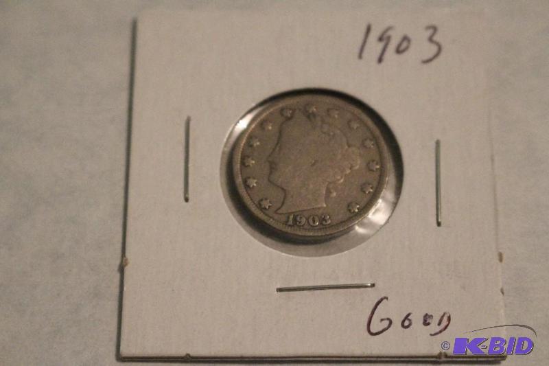 1903 Liberty Head V&nbspNickel, Variety 2 wi...