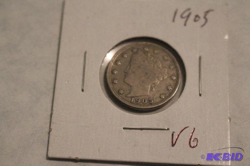 1905 Liberty Head V Nickel, Variety 2 with Ce...