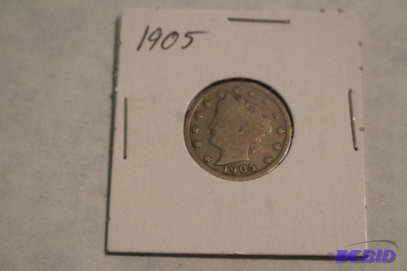 1905 Liberty Head V Nickel, Variety 2 with Ce...
