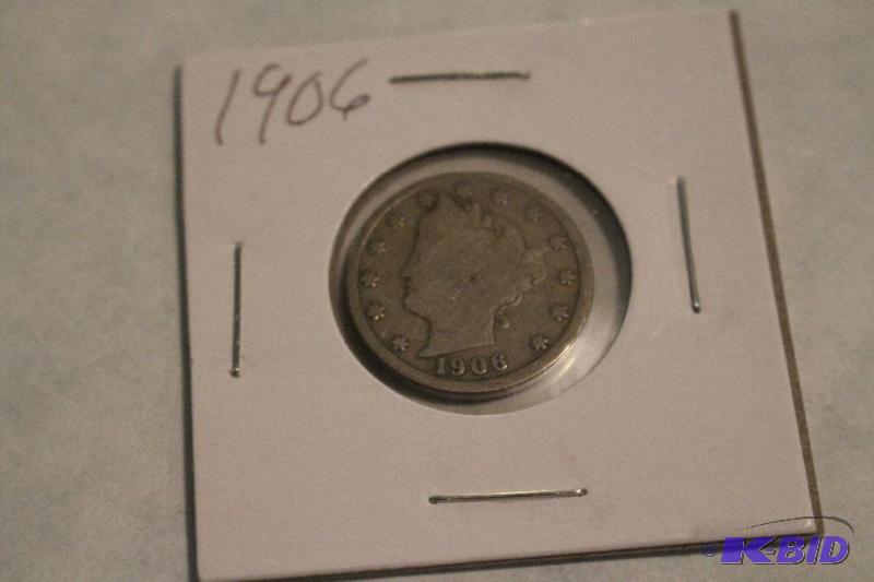 1906 Liberty Head V Nickel, Variety 2 with Ce...