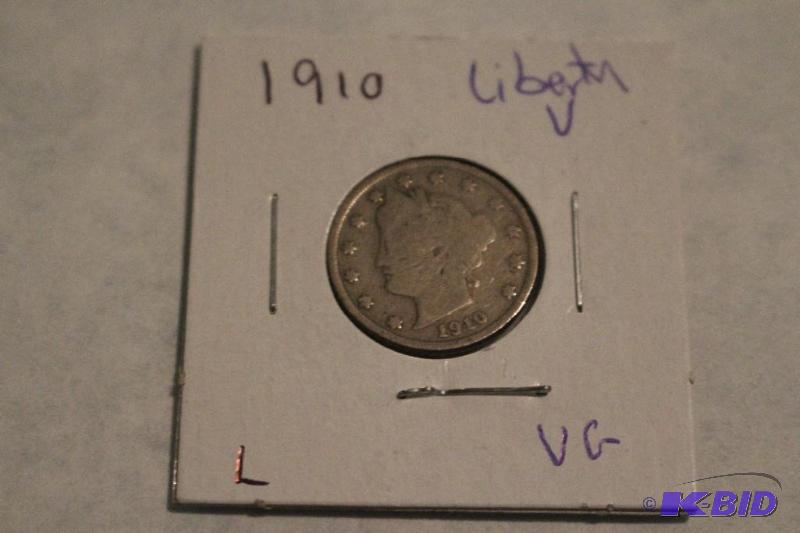 1910 Liberty Head V Nickel, Variety 2 with Ce...