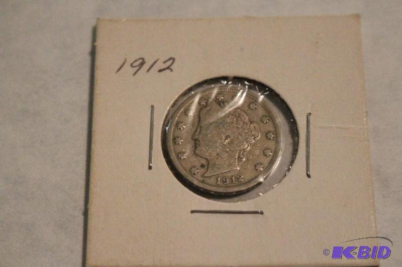 1912 Liberty Head V Nickel, Variety 2 with Ce...
