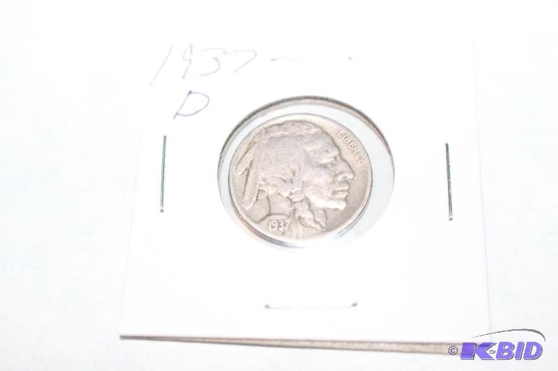 1937 D Indian Head or Buffalo Nickel...