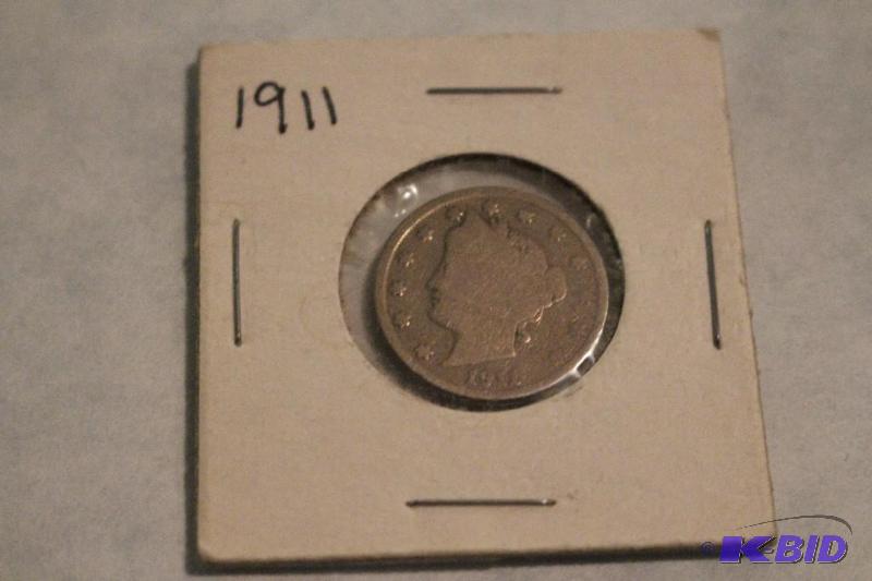 1911 Liberty Head V Nickel, Variety 2 with Ce...