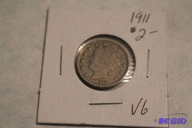 1911 Liberty Head V Nickel, Variety 2 with Ce...