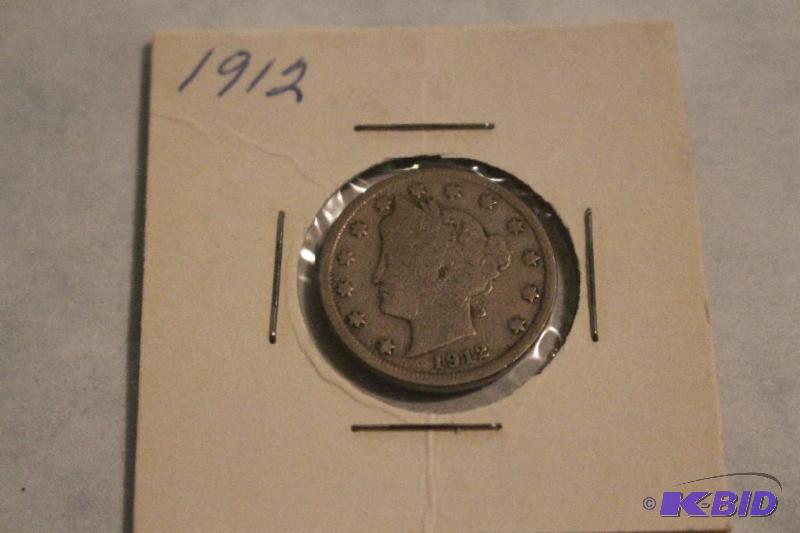 1912 Liberty Head V Nickel, Variety 2 with Ce...