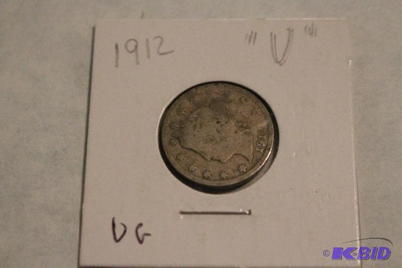 1912 Liberty Head V Nickel, Variety 2 with Ce...