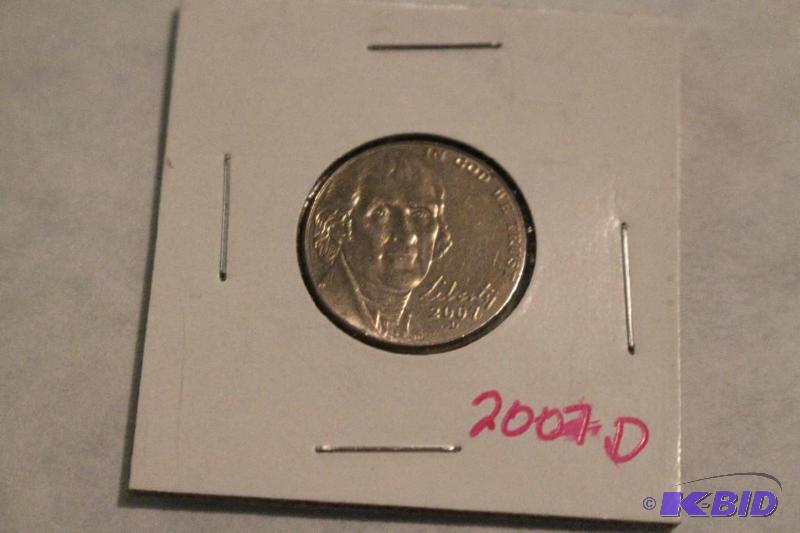 2007 d Jefferson Nickel Five-Cent Piece...