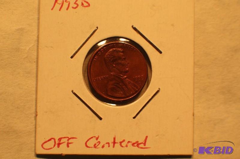 1993&nbspD Lincoln One-Cent (Off Centered)...